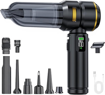 Portable Cordless Car Vacuum Cleaner,Mini Handheld Vacuum Cordless for Car,With Battery Level and Gear Display,High Power Suction of 17000PA,Large Battery Capacity and Supports Fast Charging