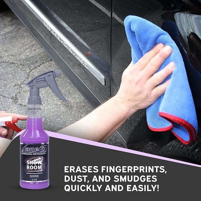 LANE'S Show Room Shine Detail Spray - Best Waterless Detailer Spray, Streak-Free & Paint Depth Enhancer, Dust Remover, Fingerprint-Resistant Quick Shine Professional Grade 16 Oz