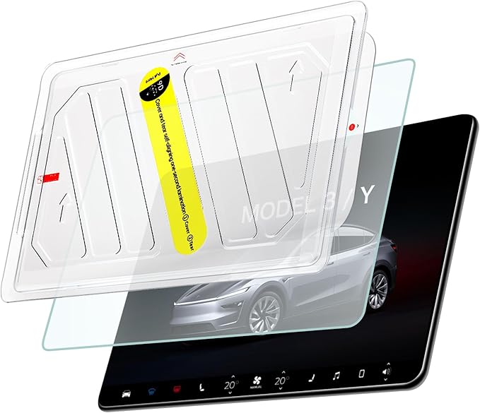 DGXWLLW Screen Protector for Tesla Model Y 2024-2020 Model 3 2023-2017 with Alignment Kit Matte Tempered Glass Touchscreen Protection for Dashboard Protective Anti Glare Fingerprint 9H Hardness