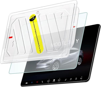 DGXWLLW Screen Protector for Tesla Model Y 2024-2020 Model 3 2023-2017 with Alignment Kit Matte Tempered Glass Touchscreen Protection for Dashboard Protective Anti Glare Fingerprint 9H Hardness