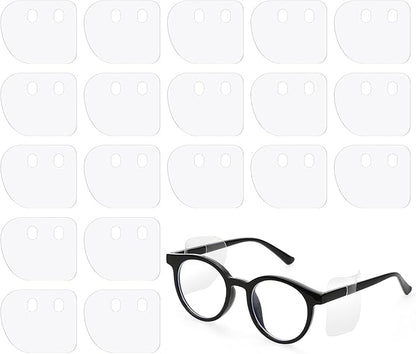 Oudain Clear Glasses Safety Side Shields Plastic Protector Shield for Glasses Slip on Side Guards Fit Most Frames