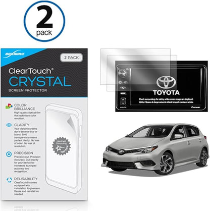 BoxWave Screen Protector Compatible with Toyota 2017 Corolla iM - ClearTouch Crystal (2-Pack), HD Film Skin - Shields from Scratches