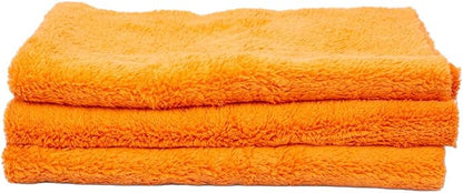 Maxshine 16" x 24" Universal 3-Pack Orange 500GSM Edgeless Microfiber Towel – Ultra-Soft & High Absorbency – Ideal for Car Detailing, Polishing & Finishing – Lint-Free Cleaning Cloth