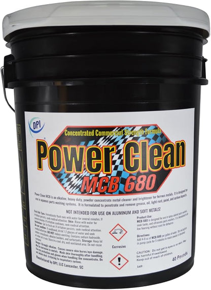 DPI Power Clean MCB 680, Auto Parts Cleaning Detergent, Metal Cleaner and Brightner Powder Concentrate, Formulated for Ferrous Metals.