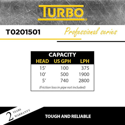 Turbo 1/6HP Submersible Utility Pump with Electronic Switch