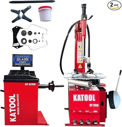 KATOOL 2.0HP Tire Changer Machine with Bead Blaster Tire Machine Tire Changer and Wheel Balancer Machine Combo KT-T810+KT-B760