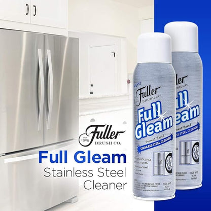 Fuller Brush Full Gleam Stainless Steel Cleaner – 15 oz Spray for Appliances, Chrome, Aluminum & Sinks – Cleans, Polishes & Protects Metal Surfaces (Pack of 1)
