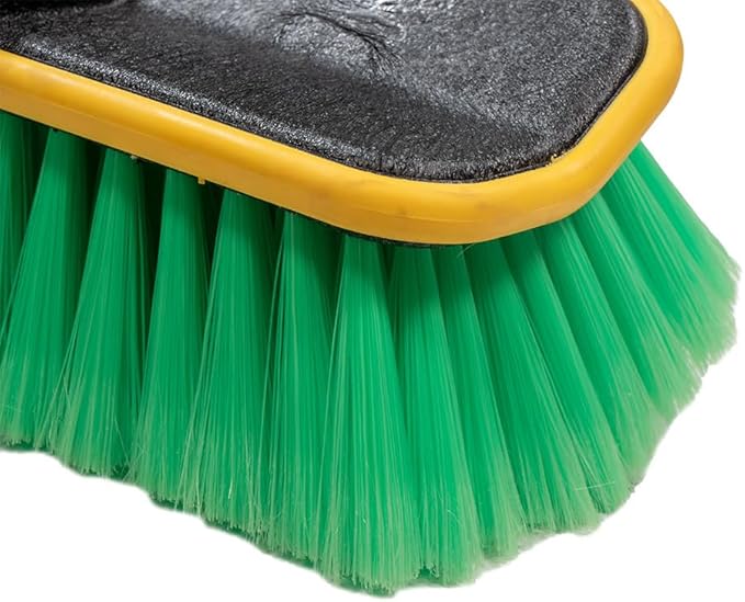 Mytee Products 10" Bi-Level Car Wash Brush and 4' to 8' Extendable Handle w/Soft Bristles Suitable for Auto RV Truck Boat Camper Exterior Washing Cleaning, Green