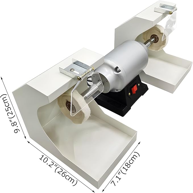 Banfluxion 110V 550W Polishing Machine Double-station Lab Polisher Lathe Buffing Grinder for Jewelry Polishing Burnishing Denture Polishing 3000rpm 35m/s Linear Speed