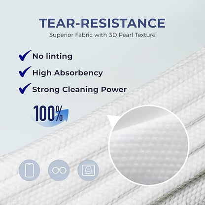 WELKIN 80 Electronics Cleaning Wipes - Non Toxic Screen Cleaner, Streak Free Touchscreen Cleaning for All Phones, Laptop, Computer, TV and Car，1 X Microfiber Cloth Included