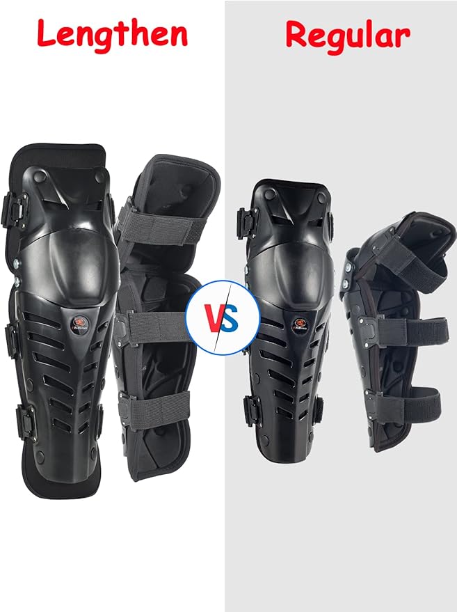 Motorcycle Knee Shin Guards, Long Leg Protection Crash Proof Motorcycle Knee Protection Bendable Adjustable MTB Knee Pads for Men Motocross Gear