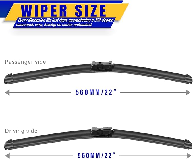 2 wipers Factory Replacement for 2014-2018 Chevy Chevrolet Silverado GMC Sierra Original Equipment Replacement Front Wiper Blades - 22"/22" (Set of 2) Top Lock
