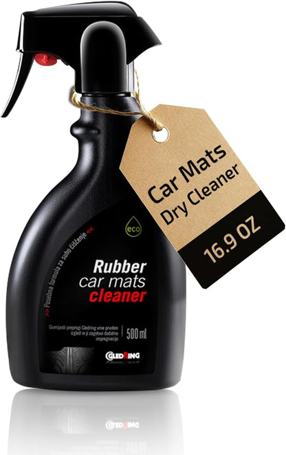 Gledring Rubber Car Mats Dry Wash Cleaner - Rubber Floor Mat Cleaner, Enviornment Friendly, Water Based, No Smell, does not Mark or Slip After Cleaning, Spray & Wipe - 16.9 oz (500 ml)