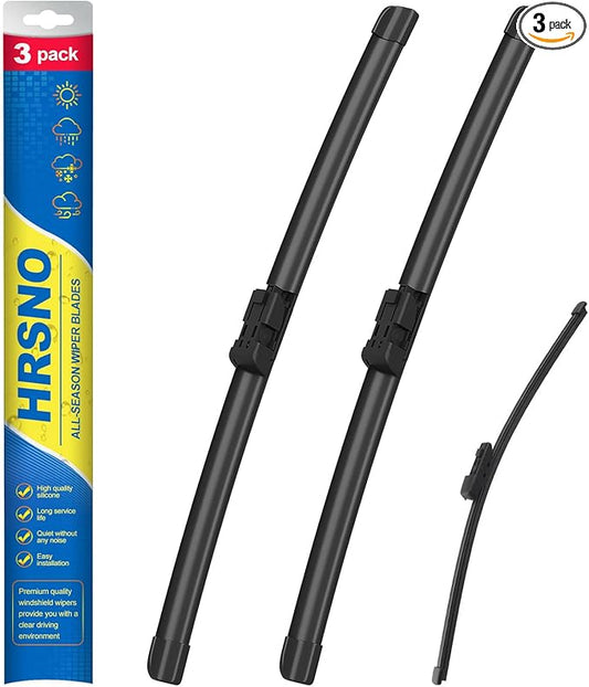 26"+22" Windshield Wipers With 12" Rear Wiper Blade Sets Automotive Replacement for VW Atlas 2018-2023,Atlas Cross Sport 2020-2023,Easy For Installation (Pack of 3)