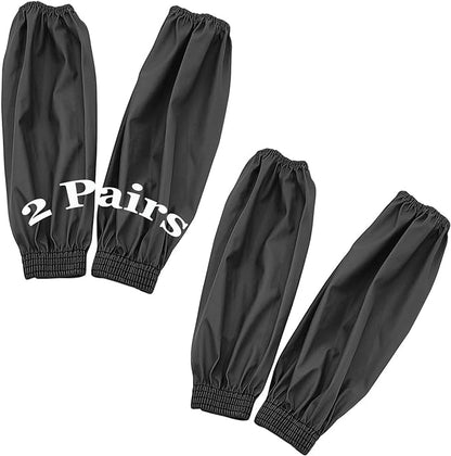 Yzurbu Arm Sleeves Covers, PU Oversleeves Protector for Arm with Elastic Cuffs, Waterproof, Oilproof, Acid Resistant