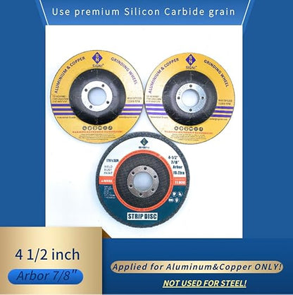 SIGNI Aluminum Grinding and Polishing Set, 4-1/2" Diameter, 7/8" Arbor, Silicon Carbide & Nylon Wheels, Compatible with Angle Grinder