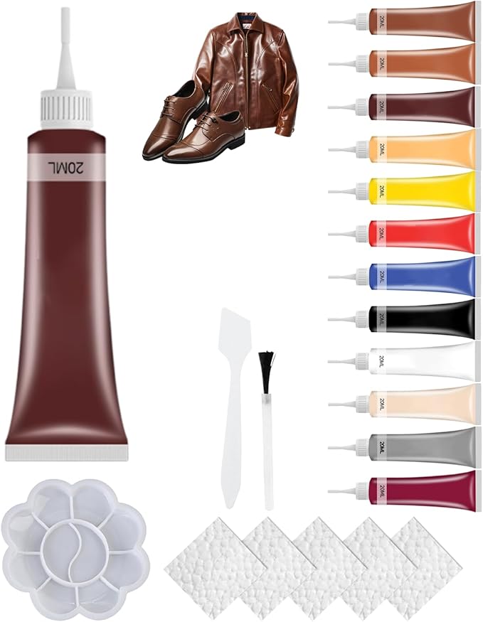 Advanced Leather Repair Gel, 2026 New Leather Repair Kit for Car Seat Vinyl Repair Kit, Professional Leather Repair Kit for Car Seat, Multifunctional Couch and Jacket Repair Kit (Brown)