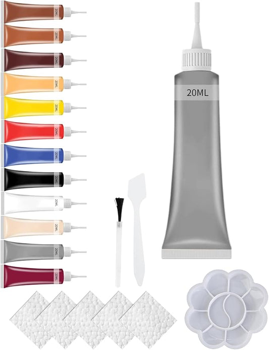 2025 New Advanced Leather Repair Gel, Upgrade Leather Repair Kit for Car Seat Vinyl Repair Kit, Professional Leather Repair Coloured Cream Gel, Multifunctional Couch and Jacket Repair Kit (Grey)