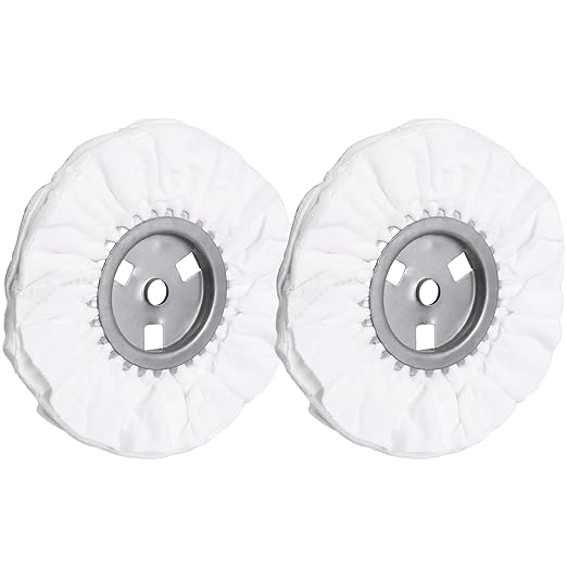 Ketofa 8" Soft Airway Buffing Wheel, 5/8" Cutter Holes for Body Hub Aluminum Polishing, Angle Grinder Fine Polishing Wheel (2 pcs)