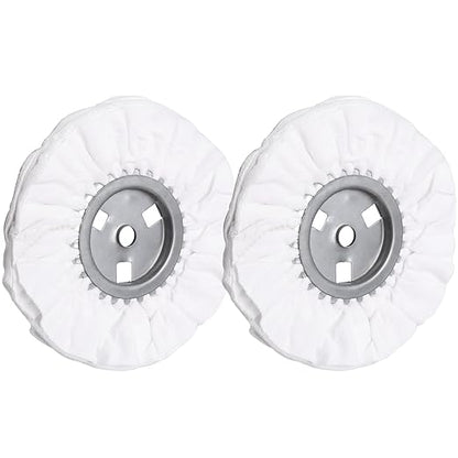 Ketofa 8" Soft Airway Buffing Wheel, 5/8" Cutter Holes for Body Hub Aluminum Polishing, Angle Grinder Fine Polishing Wheel (2 pcs)