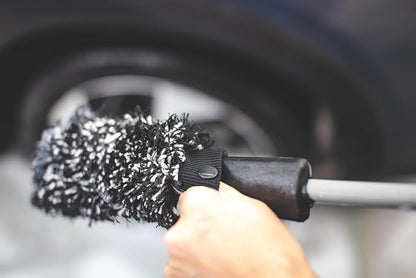 Detail Factory - Wheel Brush Kit with Interchangeable Microfiber Covers - Ultra-Soft Cleaning, Washing and Detailing Wheels, Tires, and Rims - Solar Flare