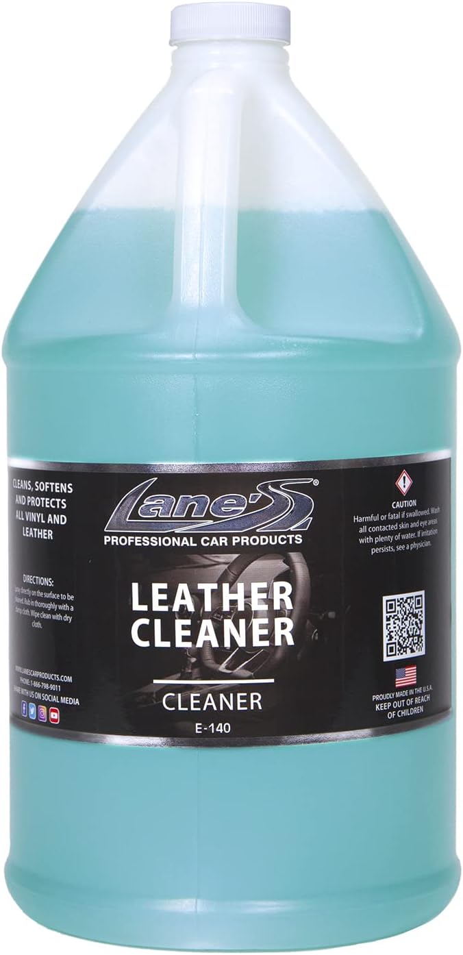 LANE'S Leather Cleaner for Car Interior- Leather Protector Spray, Automotive Leather Cleaner- Cleans Leather Pores, Removes Dirt and Grime, Keeps Leather Supple- 1 Gallon