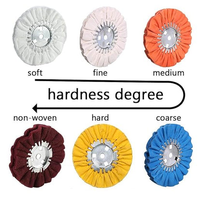 10" Soft Airway Buffing Wheel White Flannel / 5/8'' Arbor Hole/Finish Polish Step for Angle Grinder - 1 PCS