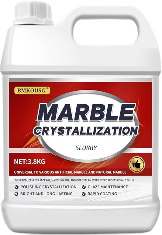 Marble Care Polishing,Mirror Brightening Treatment,Crystal Plating Maintenance,Marble Crystallization Slurry-1 Gallon (1Pce)