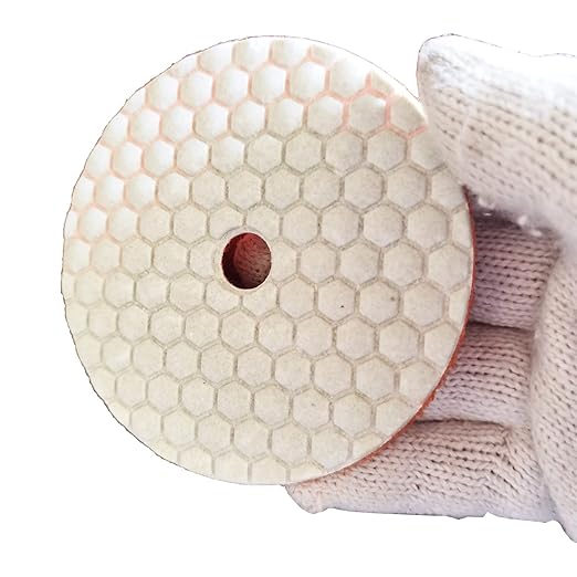 16 Packs Dry Diamond Polishing Pads Grit 50, 4 Inch Dry/Wet Granite Sanding Pad for Bufffing Marble Quartz Concrete Stone Tiles Used for Grinder Polisher Drill