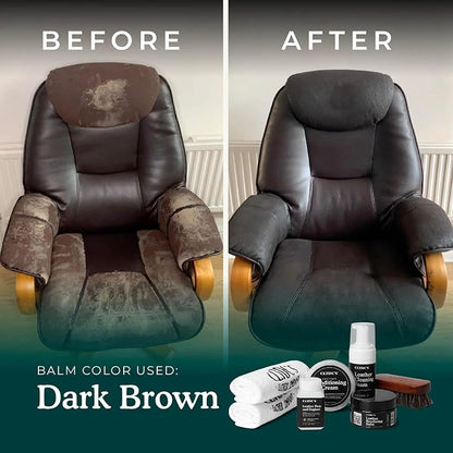 Clyde's™ 4-Step Leather Recoloring Kit | Includes Brush and Lint-Free Towels | Cleans, Restores, and Protects Your Leather