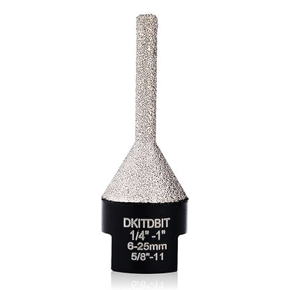Tile Milling Chamfer Bit 1/4" - 1", Diamond Finger Sander Countersink Drill Bit, to Enlarge Bevel Edges & Holes in Porcelain Ceramic Granite Tiles, fit 5/8-11 Thread Angle Grinders, 6-25mm