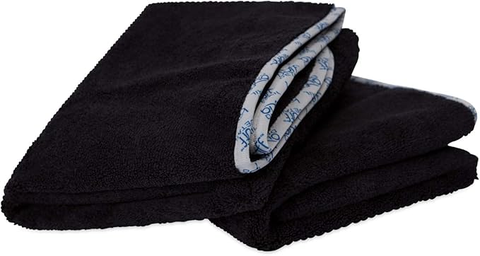 Detail Microfiber Car Towels Bulk (24"x 36") | 400 GSM | 80/20 Blend | Tagless | Soft Satin Piped Edges | All-Purpose Auto Detailing - Wax, Buff, Polish, Wash, Dry | Case of 64 (Black)