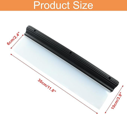 2 PCS 12 inch Silicone Car Squeegee - Flexible T-Bar Quick Dry Water Blade for Car, Windshield, Glass, Window Drying - Black