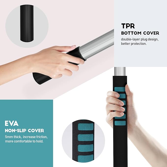 30 Feet High Reach Cobweb Duster with 6-24Ft Extension Pole, Webster Cobweb Duster with 5-Stage Telescopic Aluminum Pole, Spider Web Brush for Outdoor & Indoor Cleaning - Soft Bristles.