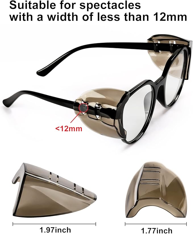 YunTuo 2/4 Pairs Eye Glasses Side Shields for Prescription Glasses - Fits Small to Medium Eyeglasses (4, Brown)