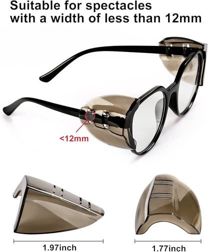 YunTuo 2/4 Pairs Eye Glasses Side Shields for Prescription Glasses - Fits Small to Medium Eyeglasses (2, Brown)