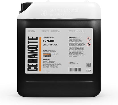 CERAKOTE ( AIR CURE C-SERIES GLACIER BLACK [ 128oz ] C-7600G Performance Ceramic Technology + Color on All- Metals, Polymers + More