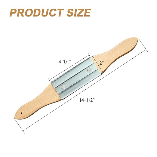 TIANMEIYI Buffing Wheel Rake - Polishing Compound Rake with Wooden Handle, Buffing Wheel Cleaner for Removing Compound, Silver 1 Pack