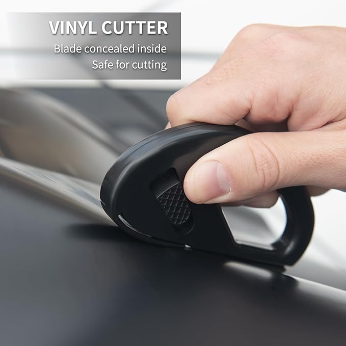 Window Tint Kit, Profession Car Wrap Kit with Felt Squeegee and Felt Replacements, Craft Knife and Blades, Safe Vinyl Cutter, Micro Squeegee for Vinyl Wrap Tools Tint Tools