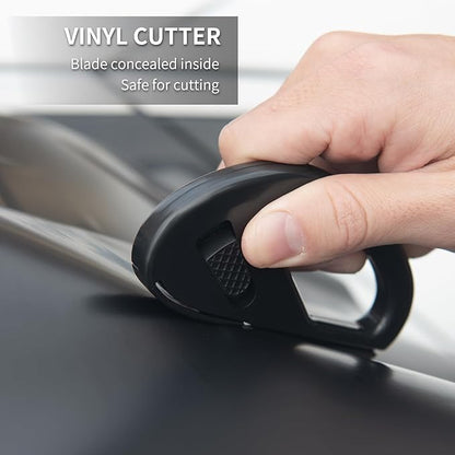 Window Tint Kit, Profession Car Wrap Kit with Felt Squeegee and Felt Replacements, Craft Knife and Blades, Safe Vinyl Cutter, Micro Squeegee for Vinyl Wrap Tools Tint Tools