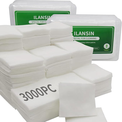 ILANSIN 3000/1500PCS Gun Cleaning Patches+CLP Oil,2"x2" Lint Free Gun Cleaning Cloth,Professional Wipes for Shot Pistol/All Caliber of Firearms.Store in Box Can Store Gun Cleaning Kit,Choose Your Set
