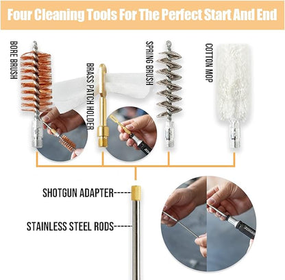 ZOHAN Shotgun Cleaning Kit for 12 Gauge,Shotgun Cleaner Supplies Gun Cleaning Kit with Gun Cleaning Brush
