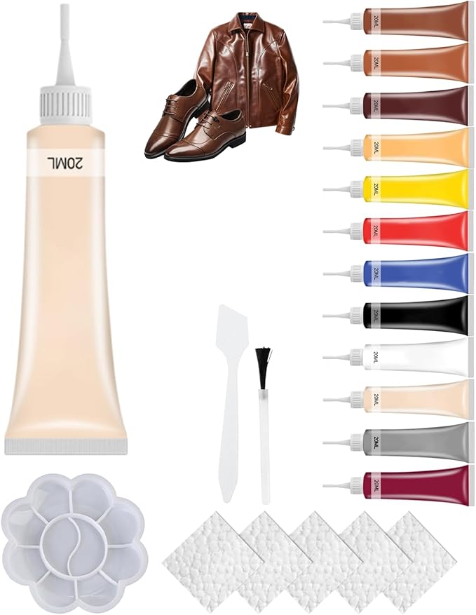 2026 New Advanced Leather Repair Gel, Upgrade Leather Repair Kit for Car Seat Vinyl Repair Kit, Professional Leathers Repair Coloured Cream Gel, Multifunctional Couch and Jacket Repairs Kits (Beige)