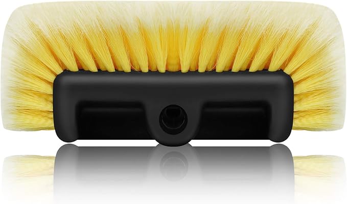 MOFEEZ 10" Car Wash Brush with Soft Detailing Bristle, Flow-Thru Dip Brush for Car Boat RV Camper Truck Washing