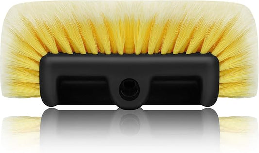MOFEEZ 10" Car Wash Brush with Soft Detailing Bristle, Flow-Thru Dip Brush for Car Boat RV Camper Truck Washing