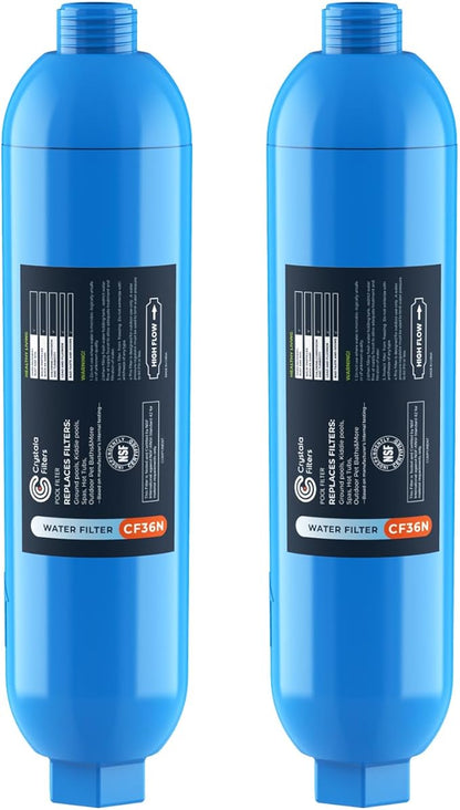 Crystala Garden Hose End Pre-Filter for Swimming Pool, Hot Tubs, Spa, Inflatable Pool, Ponds, Greatly Reduces Bad Taste, Odors, Chlorin and Sediment, up to 8,000 Gallons, 2 Pack