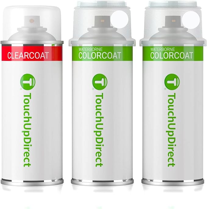 TouchUpDirect 37J Satin White Pearl Tricoat Compatible with Subaru Exact Match Touch Up Paint Aerosol - Essential Kit