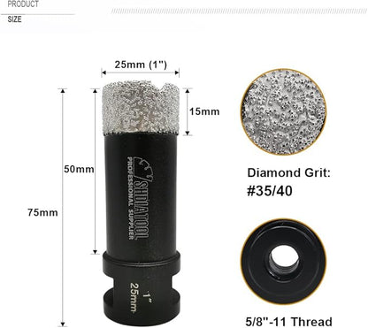 SHDIATOOL Diamond Core Drill Bits 1 Inch for Porcelain Ceramic Tile Marble Brick Vacuum Brazed Hole Saw 25mm