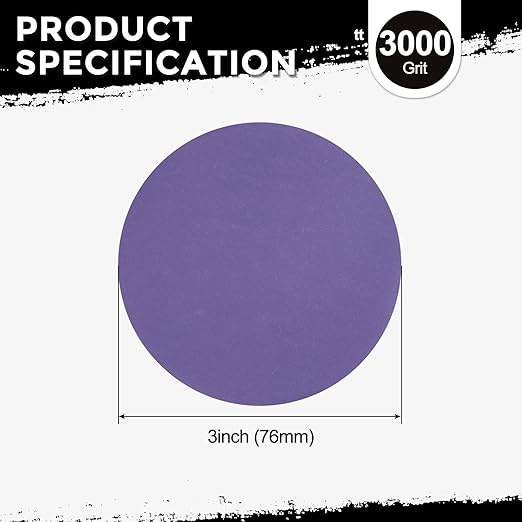 Kozelo 35 Pcs Sanding Discs 3 Inch 3000 Grit Hook and Loop Random Orbital Sandpapers Suitable for Drywall Sander Wood Metal Furniture, Purple