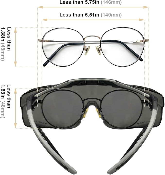 HTS HUNTERSKY HUNTERSKY ANSI Z87 Anti Fog Lab Safety Glasses Fit Over Eyeglasses Up to 1.88 inch 100% UV Protective Goggles